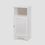 White Louvered Single Door Cabinet