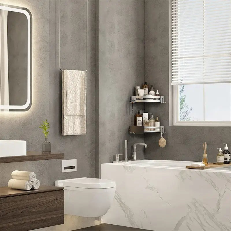 Shower Corner Shelf No Drill Shower Storage Rust Proof Bathroom Shelf