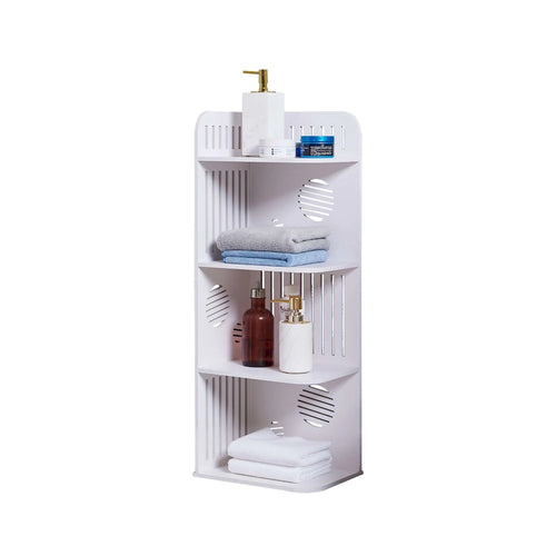 Organizzatore angolare a 4 ripiani per bagno, Bianco