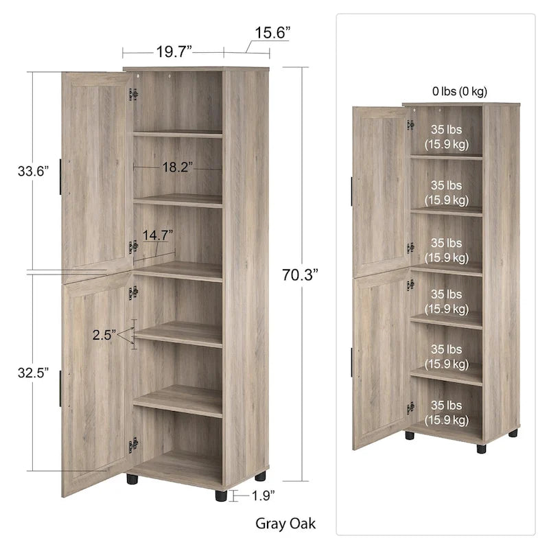 2 Door Kitchen Pantry Cabinet