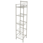 Scaffale portaoggetti a 5 ripiani in bronzo lucidato a olio - 13x11,6x58,7