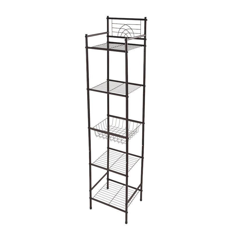 5 Tier Storage Shelf in Oil Rubbed Bronze - 13x11.6x58.7