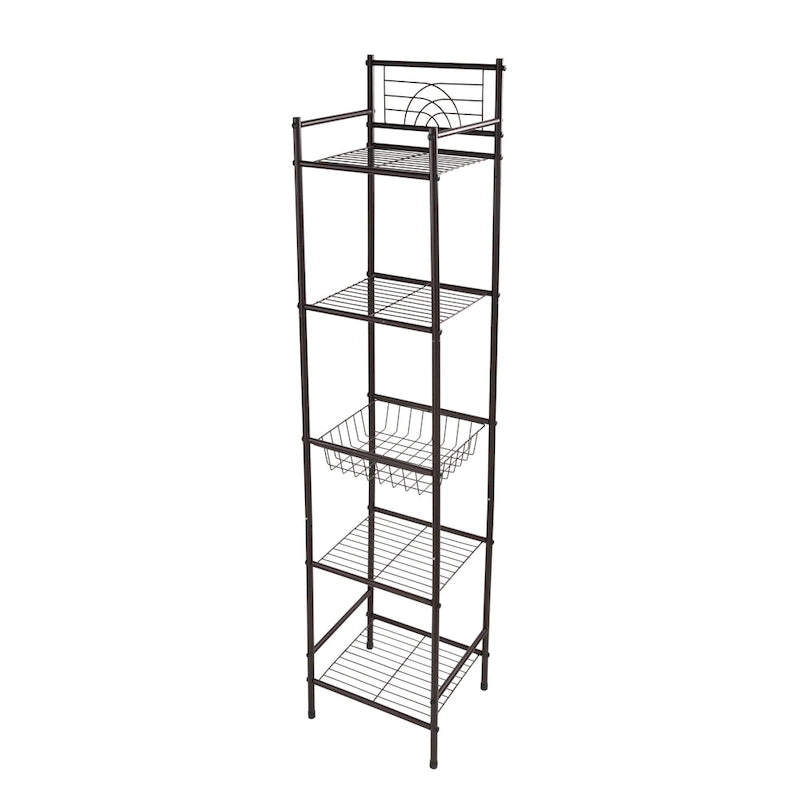 Bath Bliss 5 Tier Storage Shelf in Oil Rubbed Bronze - 13x11.6x58.7