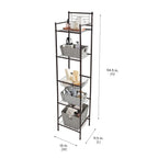 Scaffale portaoggetti a 5 ripiani in bronzo lucidato a olio - 13x11,6x58,7