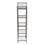 Scaffale portaoggetti a 5 ripiani in bronzo lucidato a olio - 13x11,6x58,7