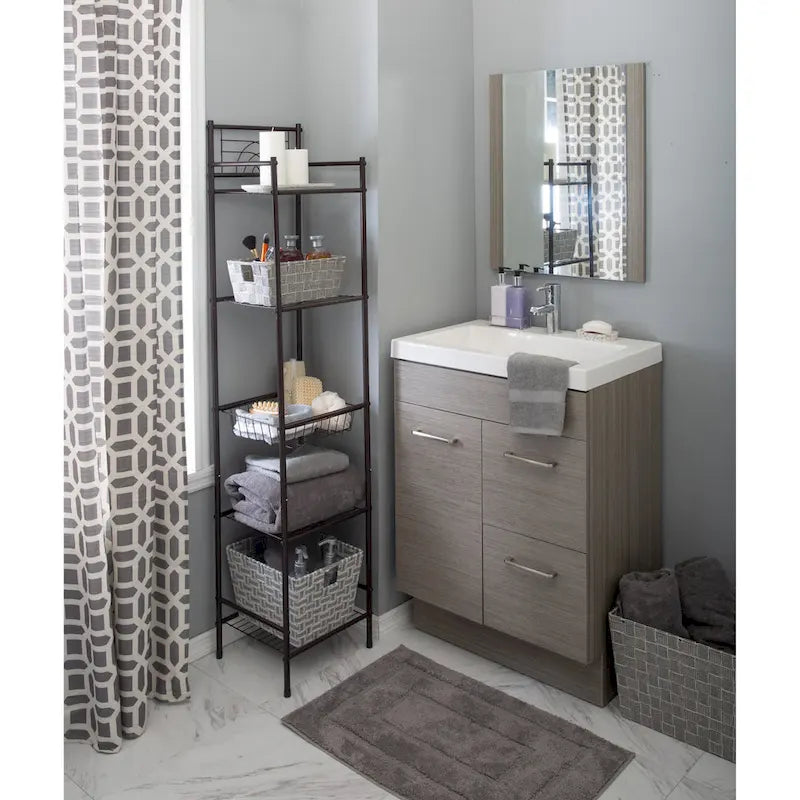 5 Tier Storage Shelf in Oil Rubbed Bronze - 13x11.6x58.7