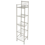 Scaffale portaoggetti a 5 ripiani in bronzo lucidato a olio - 13x11,6x58,7