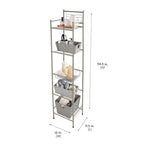 Scaffale portaoggetti a 5 ripiani in bronzo lucidato a olio - 13x11,6x58,7