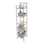 Scaffale portaoggetti a 5 ripiani in bronzo lucidato a olio - 13x11,6x58,7