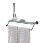 Hanging Glass Shelf with Towel Bar - 21.7x6.2x4.75