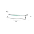 Hanging Glass Shelf with Towel Bar - 21.7x6.2x4.75
