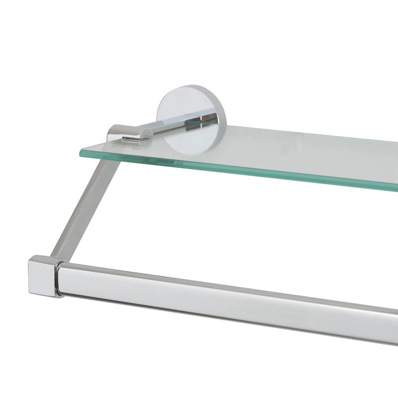 Hanging Glass Shelf with Towel Bar - 21.7x6.2x4.75