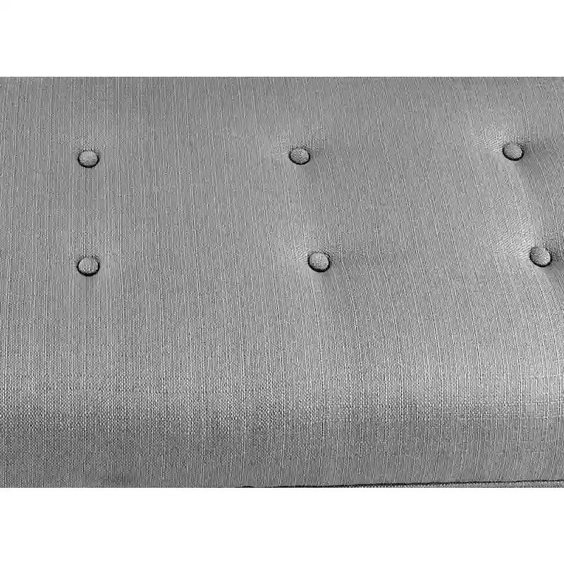 Dark Grey Button Tufted Shoe Storage Bench