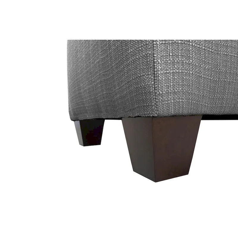 Panca contenitore per scarpe trapuntata grigio scuro