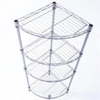 Libreria in Metallo d'Acciaio al Carbonio a Forma di Ventaglio a 4 Ripiani, Grigio Argento - 11,81 x 11,81 x 35,43