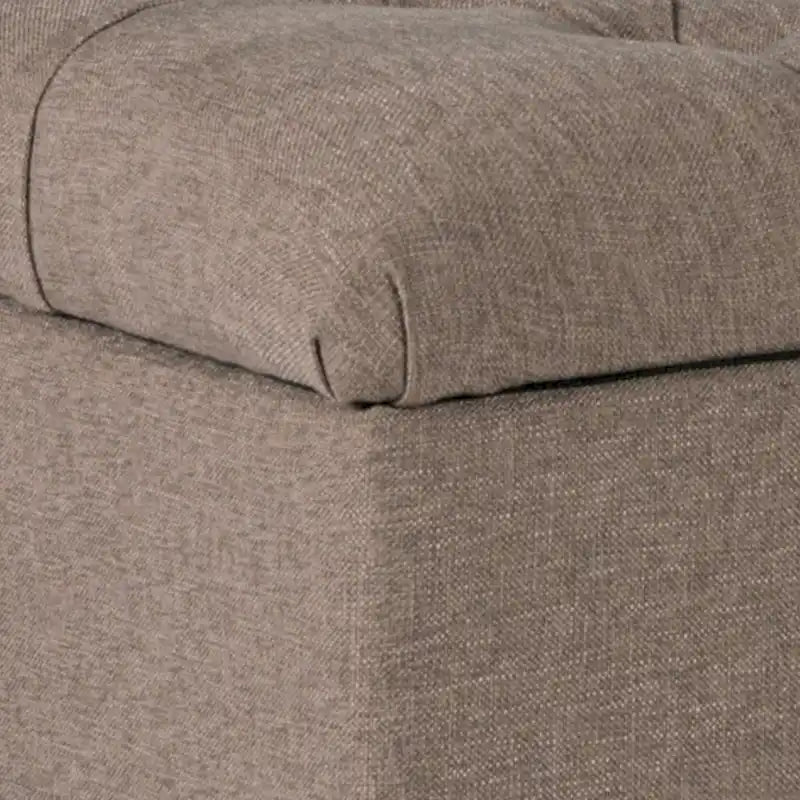 Panca in Legno Imbottita in Tessuto Testurizzato con Bottoni e Contenitore a Cerniera, 45,7 A x 101,6 L x 45,7 P cm