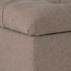 Panca in Legno Imbottita in Tessuto Testurizzato con Bottoni e Contenitore a Cerniera, 45,7 A x 101,6 L x 45,7 P cm