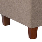 Panca in Legno Imbottita in Tessuto Testurizzato con Bottoni e Contenitore a Cerniera, 45,7 A x 101,6 L x 45,7 P cm