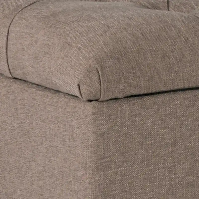 Panca in Legno Imbottita in Tessuto Testurizzato con Bottoni e Contenitore a Cerniera, 45,7 A x 101,6 L x 45,7 P cm