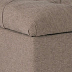Panca in Legno Imbottita in Tessuto Testurizzato con Bottoni e Contenitore a Cerniera, 45,7 A x 101,6 L x 45,7 P cm