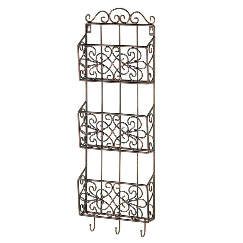 29 Brown Rustic Vintage Charm Triple Wall Rack