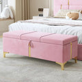 Elegante Pouf Contenitore Imbottito, Panchina Contenitore con Gambe in Metallo per Camera da Letto, Soggiorno, Completamente Assemblato Tranne le Gambe