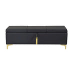 Elegante Pouf Contenitore Imbottito, Panchina Contenitore con Gambe in Metallo per Camera da Letto, Soggiorno, Completamente Assemblato Tranne le Gambe