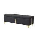 Elegante Pouf Contenitore Imbottito, Panchina Contenitore con Gambe in Metallo per Camera da Letto, Soggiorno, Completamente Assemblato Tranne le Gambe