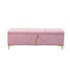 Elegante Pouf Contenitore Imbottito, Panchina Contenitore con Gambe in Metallo per Camera da Letto, Soggiorno, Completamente Assemblato Tranne le Gambe