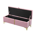 Elegante Pouf Contenitore Imbottito, Panchina Contenitore con Gambe in Metallo per Camera da Letto, Soggiorno, Completamente Assemblato Tranne le Gambe