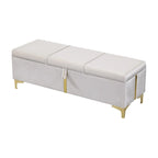 Elegante Pouf Contenitore Imbottito, Panchina Contenitore con Gambe in Metallo per Camera da Letto, Soggiorno, Completamente Assemblato Tranne le Gambe
