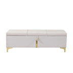 Elegante Pouf Contenitore Imbottito, Panchina Contenitore con Gambe in Metallo per Camera da Letto, Soggiorno, Completamente Assemblato Tranne le Gambe