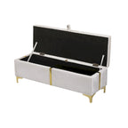 Elegante Pouf Contenitore Imbottito, Panchina Contenitore con Gambe in Metallo per Camera da Letto, Soggiorno, Completamente Assemblato Tranne le Gambe