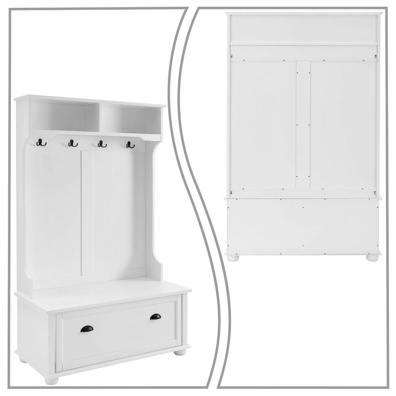 Appendiabiti Moderno Minimalista a Colonna in Legno con Gambe in Legno Massello
