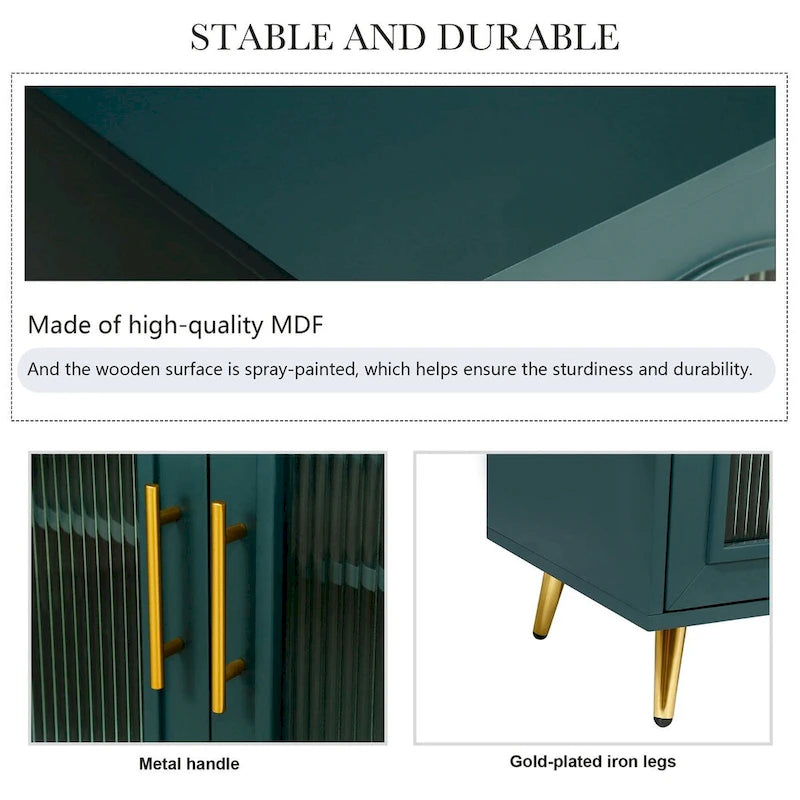 59.8 TV Stand with Storage Cabinet and Adjustable Shelves - N/A