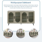 59.8 TV Stand with Storage Cabinet and Adjustable Shelves - N/A