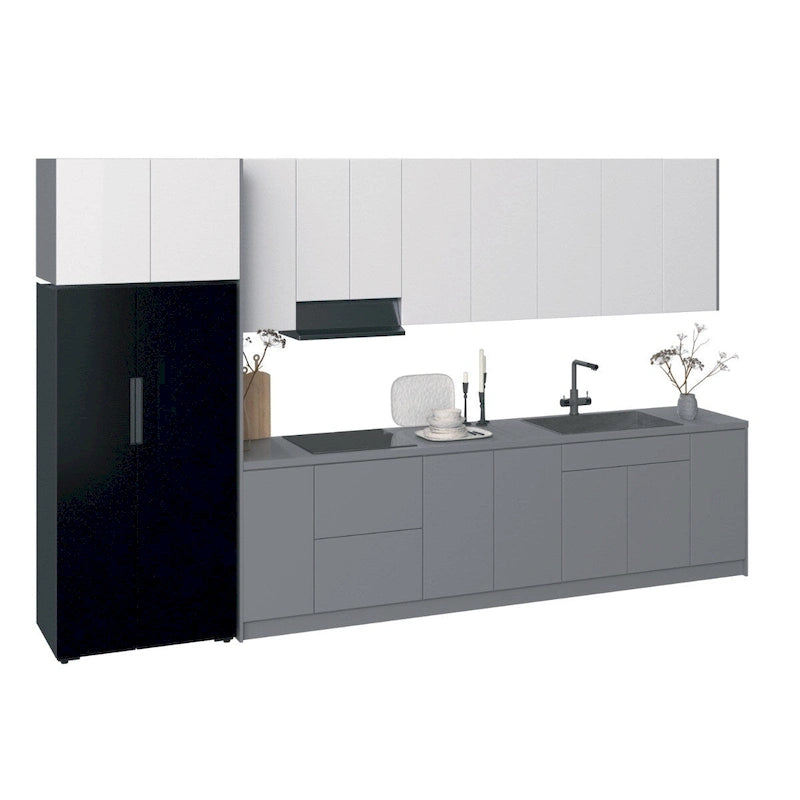 Cucina Collezione Timeless Grigio & Bianco Lucido Larghezza Base 396 cm - 157x24