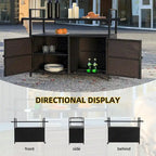 Mobile tea cart, door storage mobile dining cart, three-level service dining cart, storage cabinet