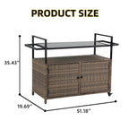 Mobile tea cart, door storage mobile dining cart, three-level service dining cart, storage cabinet