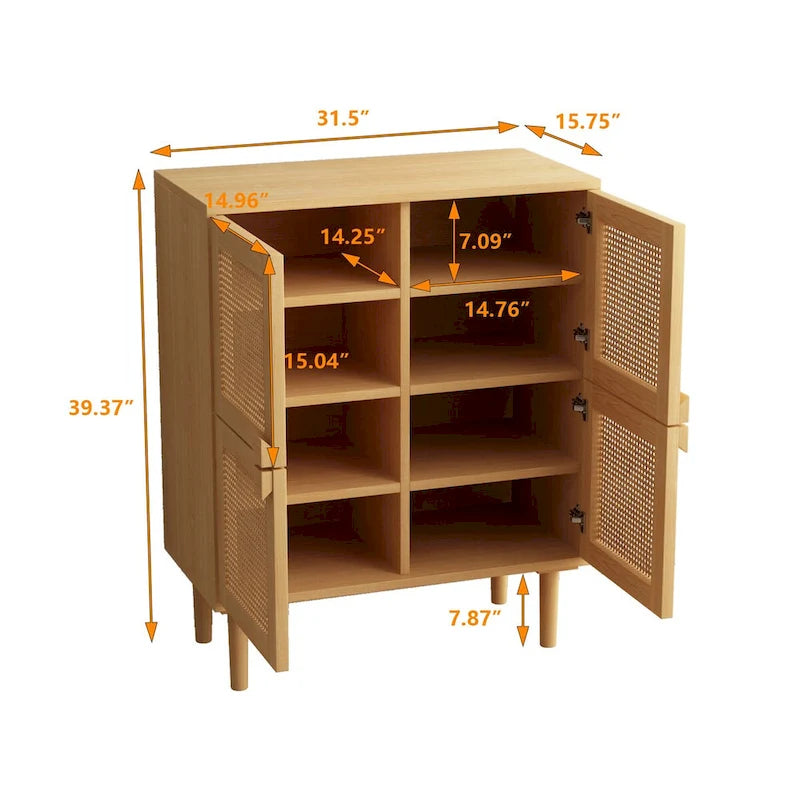 Mobile contenitore in rete di rattan