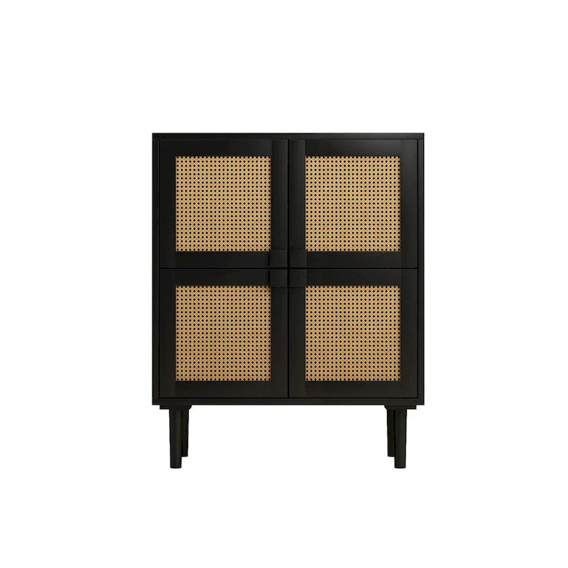 Mobile contenitore in rete di rattan