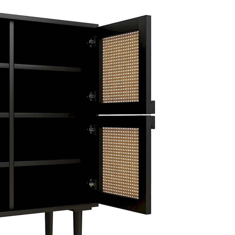 Mobile contenitore in rete di rattan