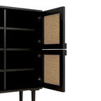 Mobile contenitore in rete di rattan
