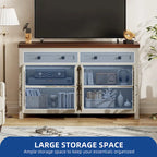 55" Farmhouse Sideboard Buffet Cabinet With Storage, Coffee Bar Cabinet