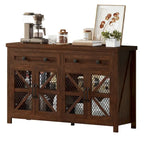 55" Farmhouse Sideboard Buffet Cabinet With Storage, Coffee Bar Cabinet