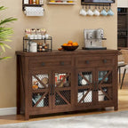 55" Farmhouse Sideboard Buffet Cabinet With Storage, Coffee Bar Cabinet