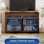 55" Farmhouse Sideboard Buffet Cabinet With Storage, Coffee Bar Cabinet