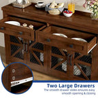 55" Farmhouse Sideboard Buffet Cabinet With Storage, Coffee Bar Cabinet