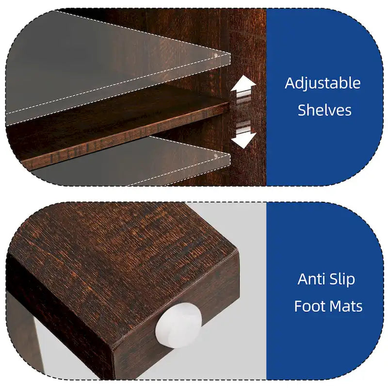 55" Farmhouse Sideboard Buffet Cabinet With Storage, Coffee Bar Cabinet