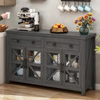 55" Farmhouse Sideboard Buffet Cabinet With Storage, Coffee Bar Cabinet